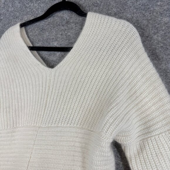 Maje Angora Blend Wrap Sweater Cream V Neck Knit Size Small Luxury Soft Knit - Picture 13 of 15